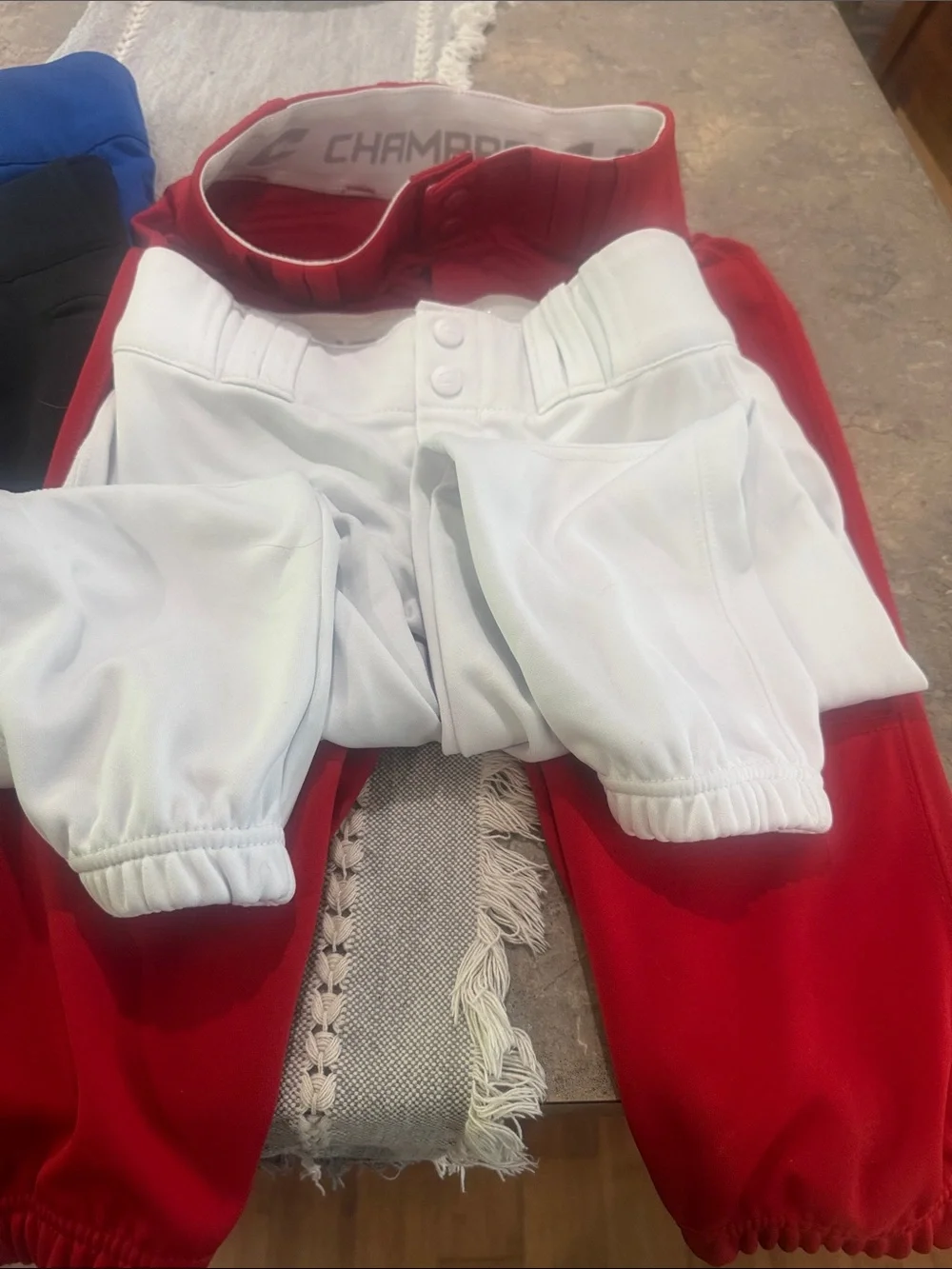 Lot of Champro softball Pants - Black, White, Red, Blue youth large